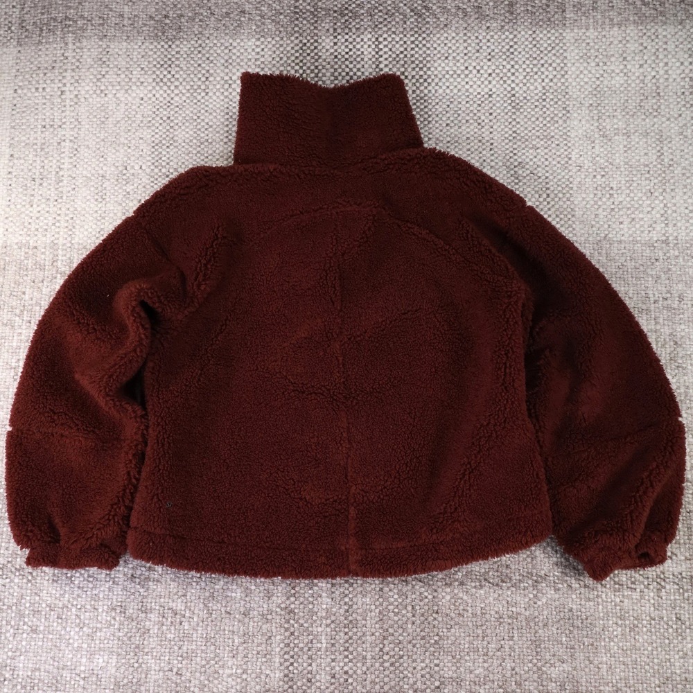 Lululemon Cinchable Fleece Zip Up Jacket Red Merlot Burgundy Funnel Neck Womens